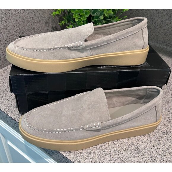 Nordstrom Ortholite Mens Size 13 M Gray Suede Slip-On Loafers With Rubber Sole - Picture 1 of 5